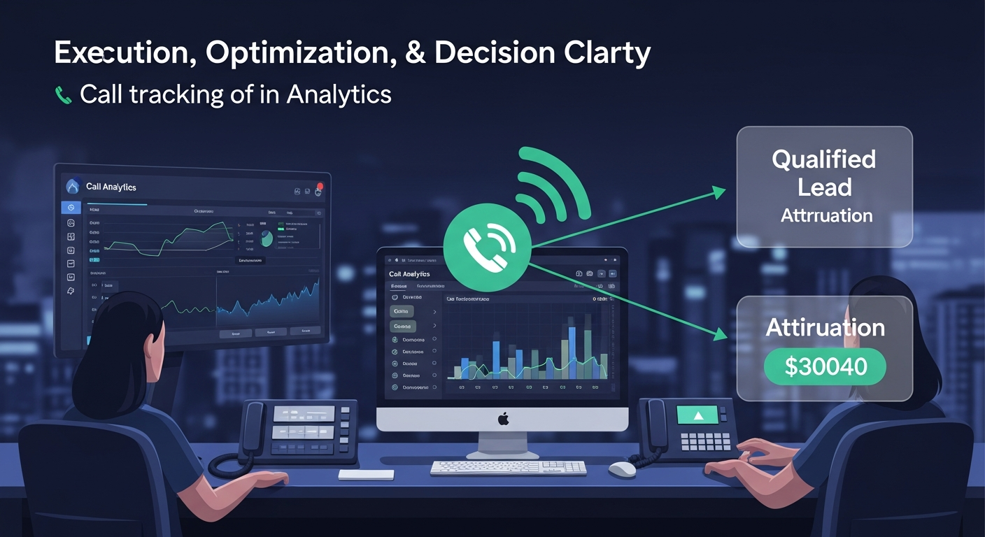 Call tracking setup for Google Ads and SEO execution visual