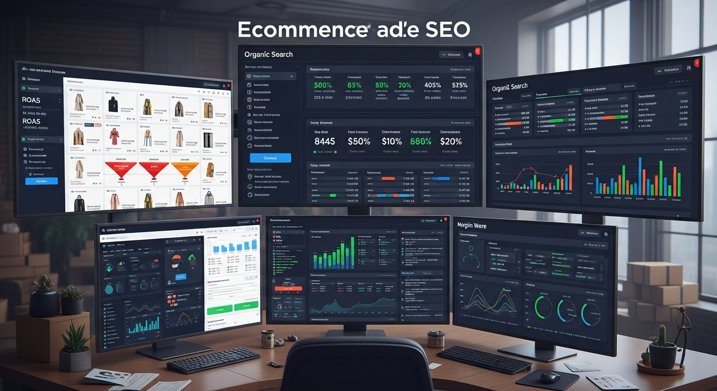 Ecommerce SEO vs performance ads comparison strategy visual