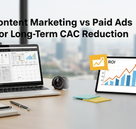Featured image for Content Marketing vs Paid Ads for Long-Term CAC Reduction