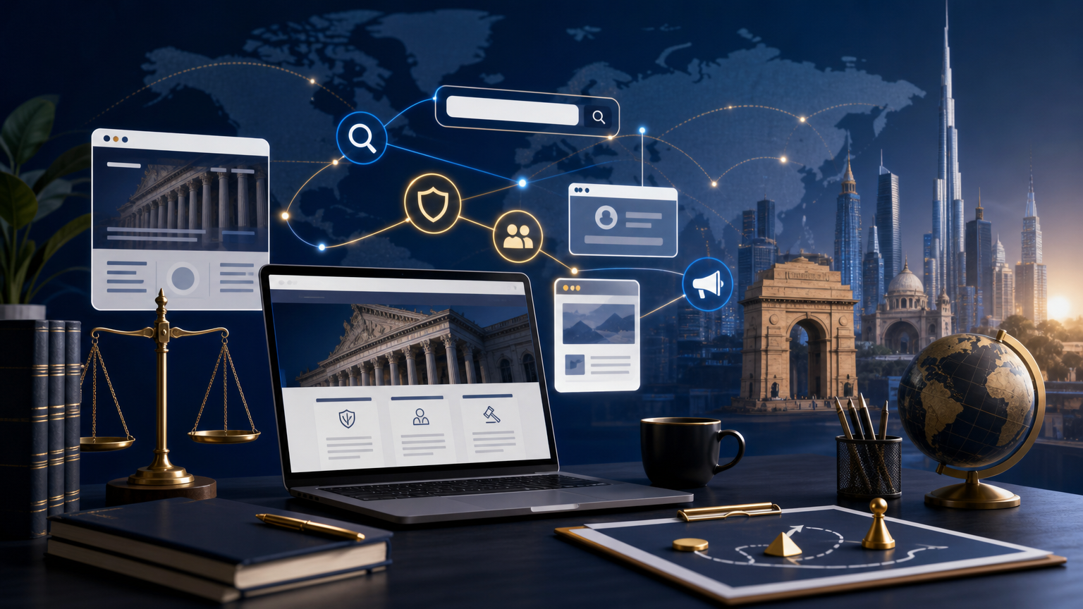 Digital Marketing for Lawyers: SEO, Ads, and Trust Signals strategy visual
