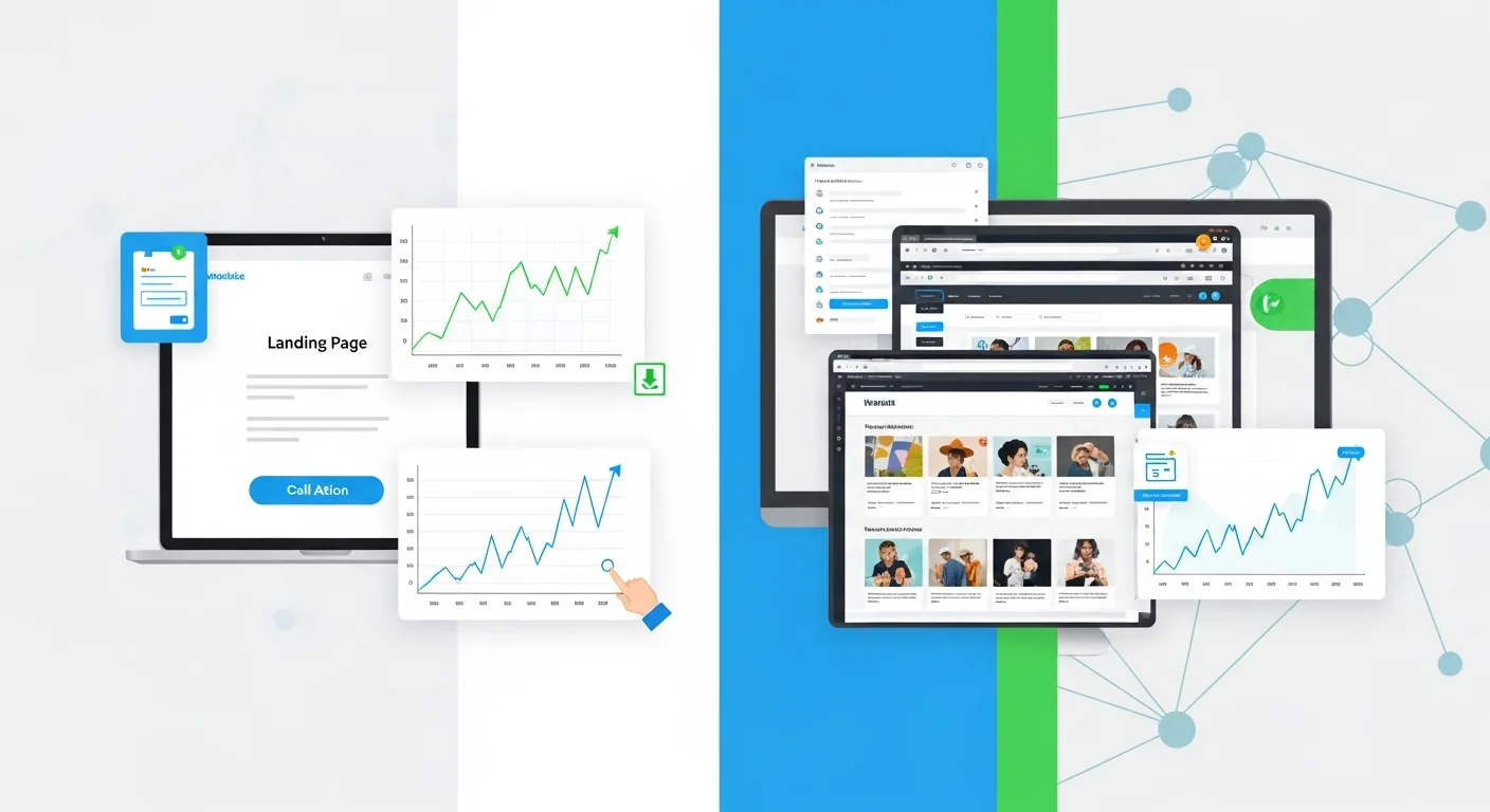 Landing Page vs Full Website for Paid Campaigns visual