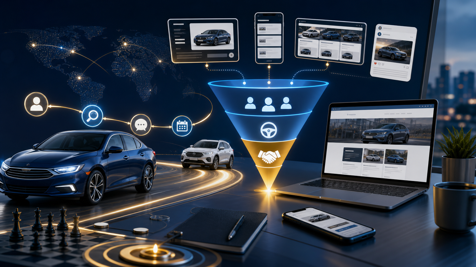 Lead Generation for Car Dealerships: Test Drive and Finance Funnel strategy visual