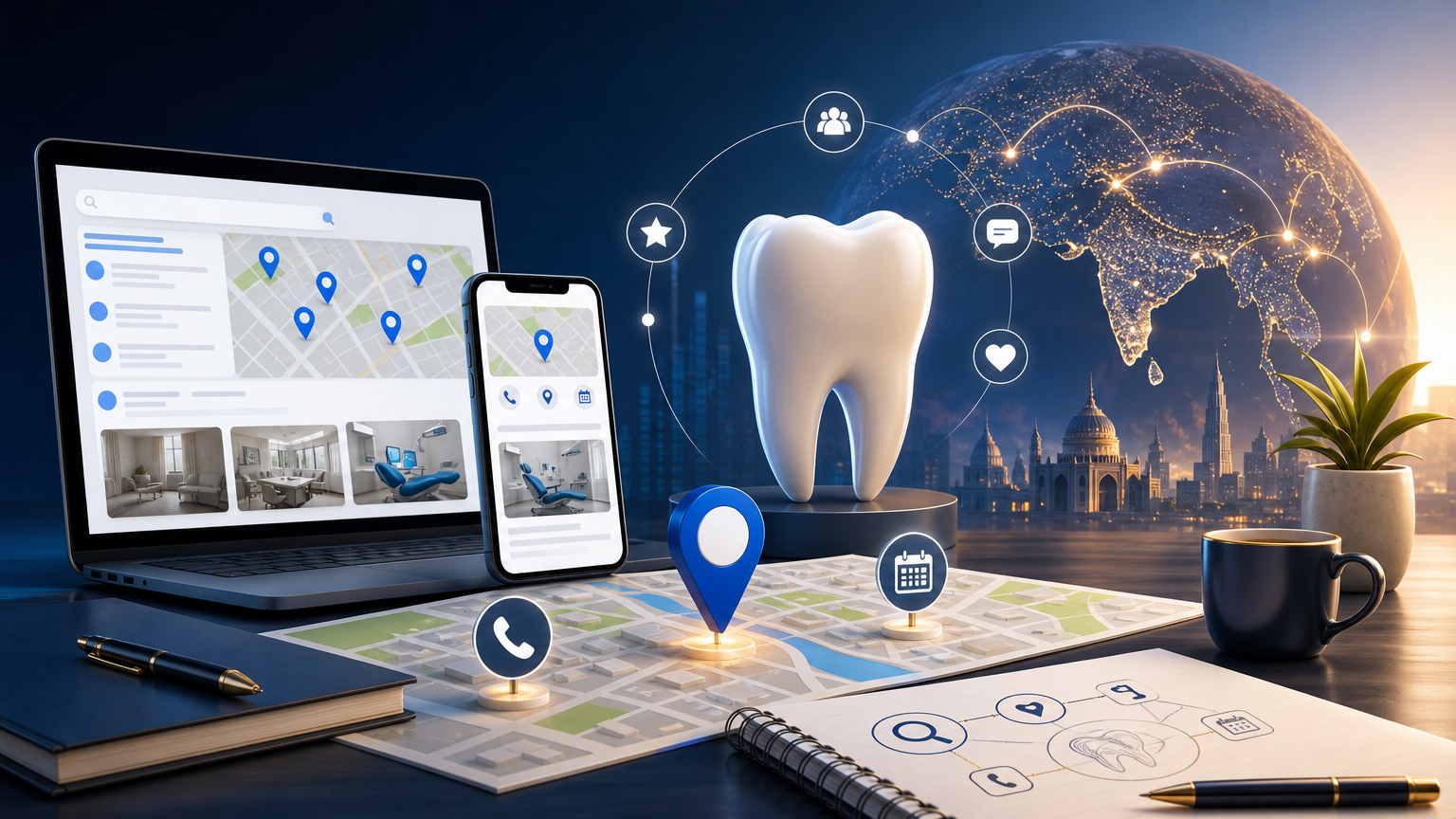 Local SEO for Dentists: Calls, Maps Actions, and Consultation Bookings strategy visual