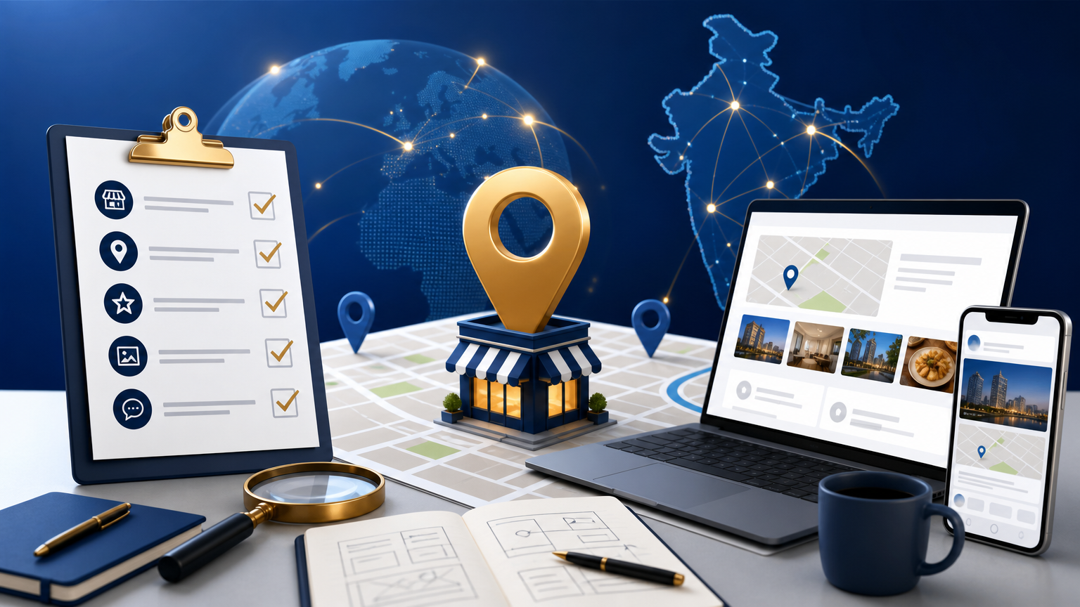 Local SEO and GBP Checklist Before Running Ads strategy visual