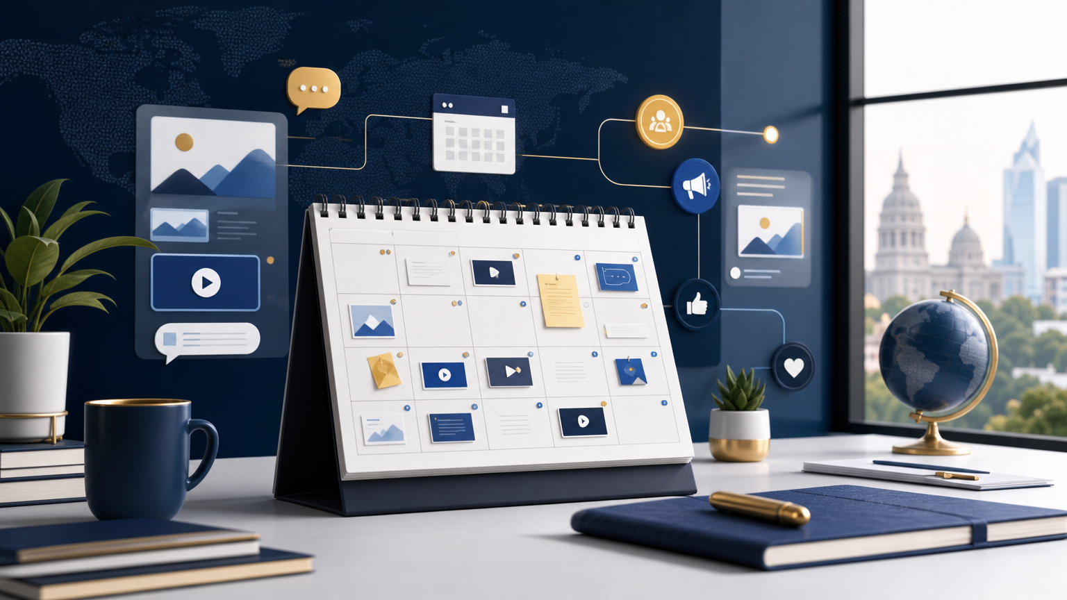 Social Media Content Calendar for Service Businesses strategy visual