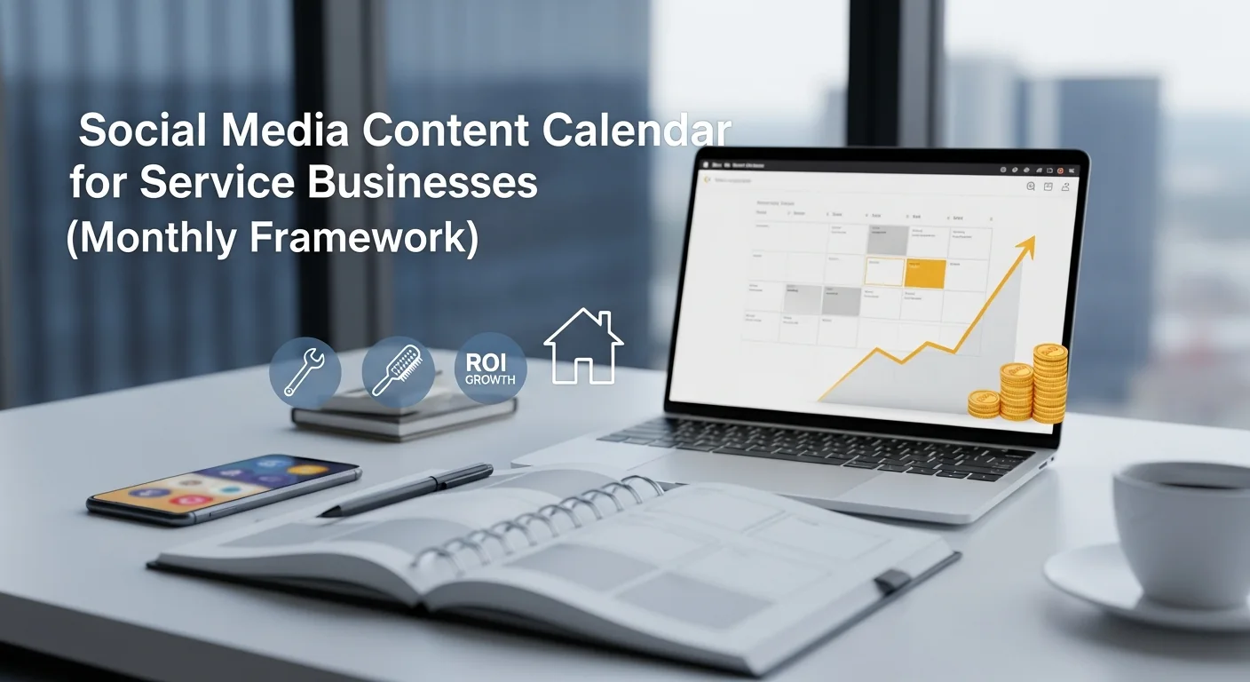 Social Media Content Calendar for Service Businesses (Monthly Framework) visual