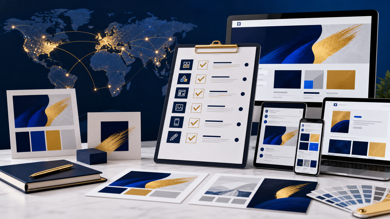 Visual Brand Consistency Checklist for Multi-Channel Marketing strategy visual